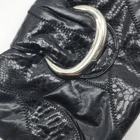 Vintage Fiorelli Black Y2K Patchwork Vinyl Shoulder Bag - Picture 7 of 16